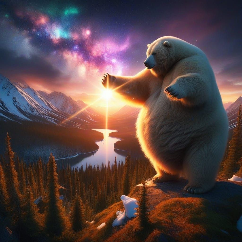 Surreal Arctic Bear Transforms into Nature