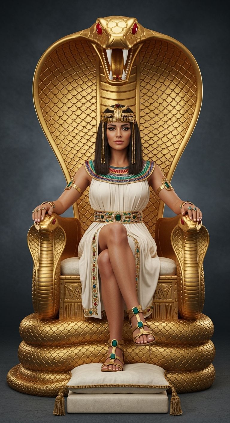Egyptian Queen on Cobra Throne: Professional Photography