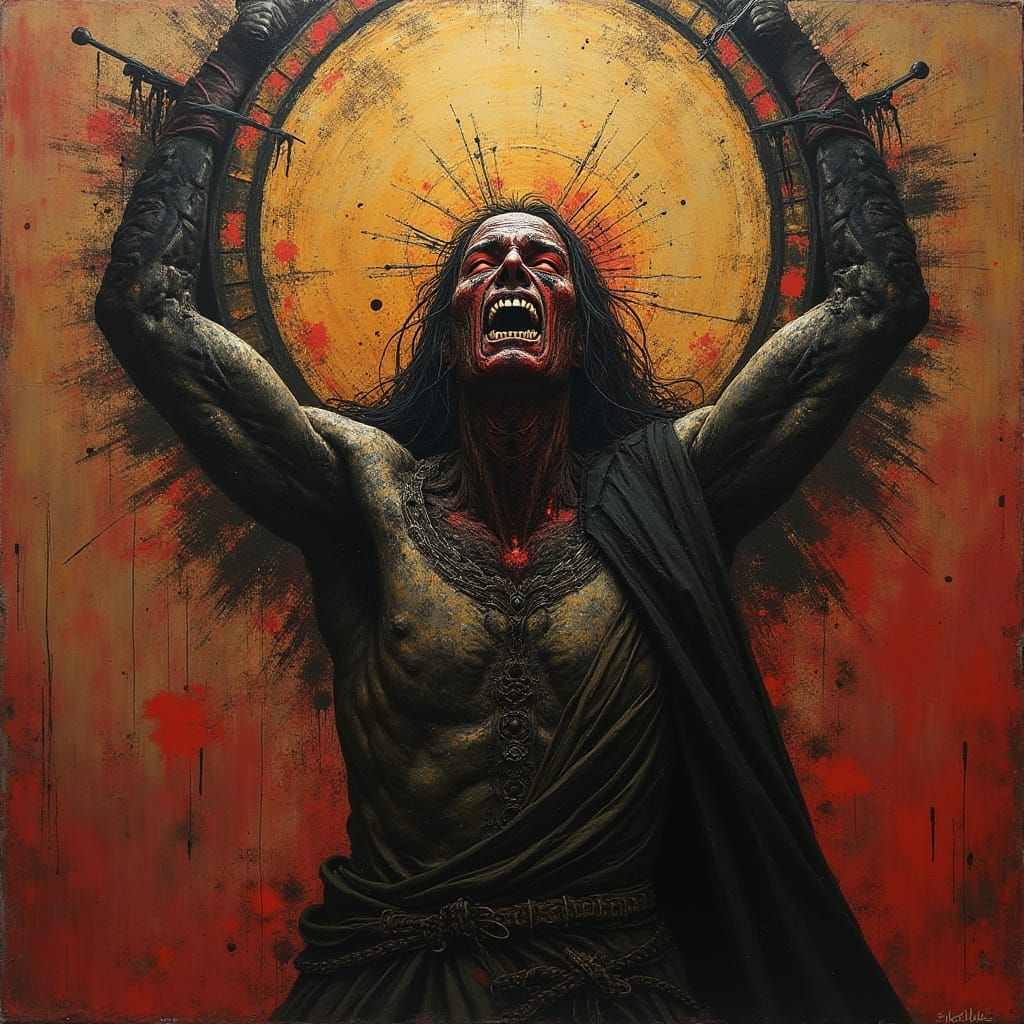 Beheading of Holofernes: Sinister Abstract Historical Painti...