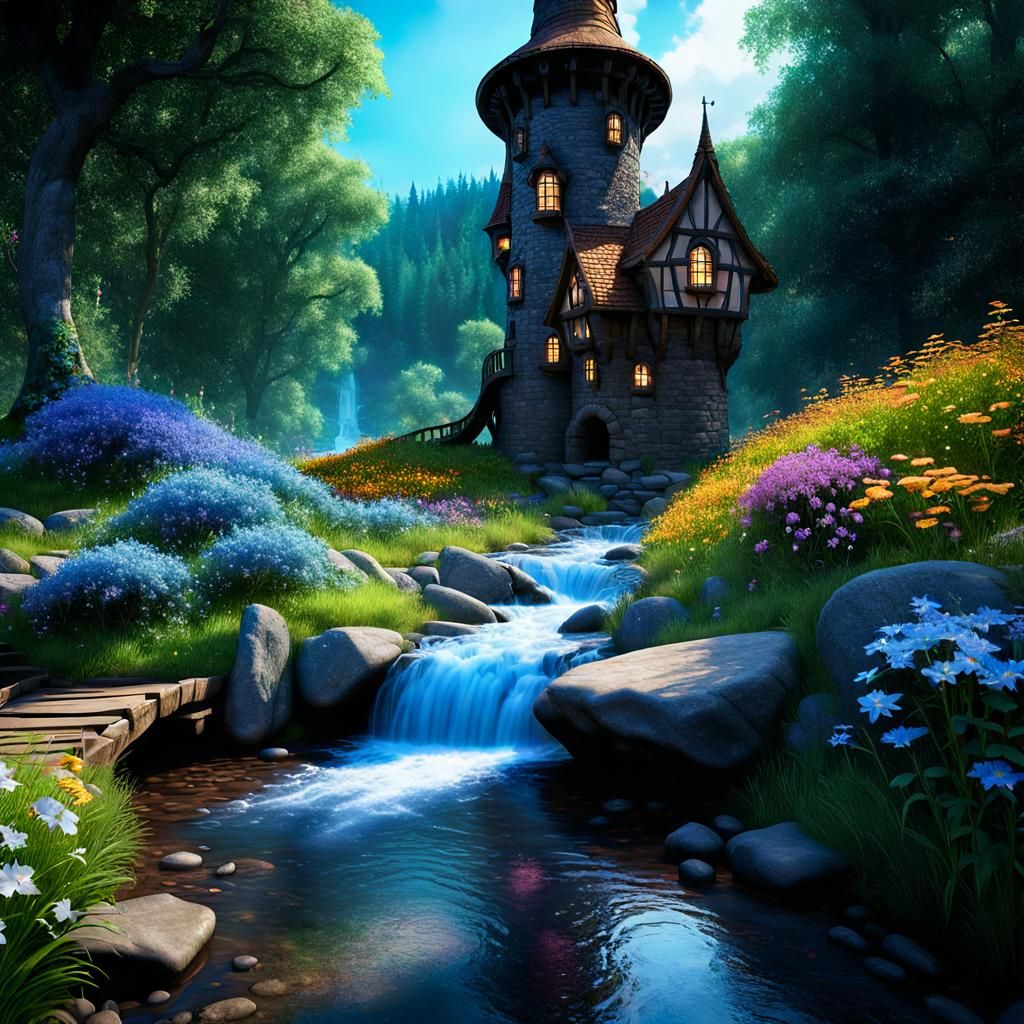 Sorcerer's Tower in Enchanted Forest: Photorealistic 8K