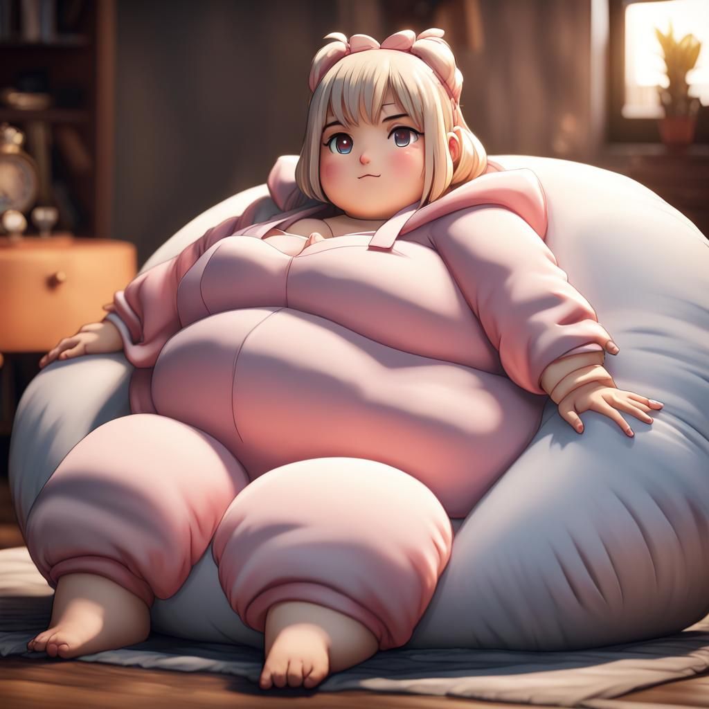 Anime Girl Pillow in 3D Game Style