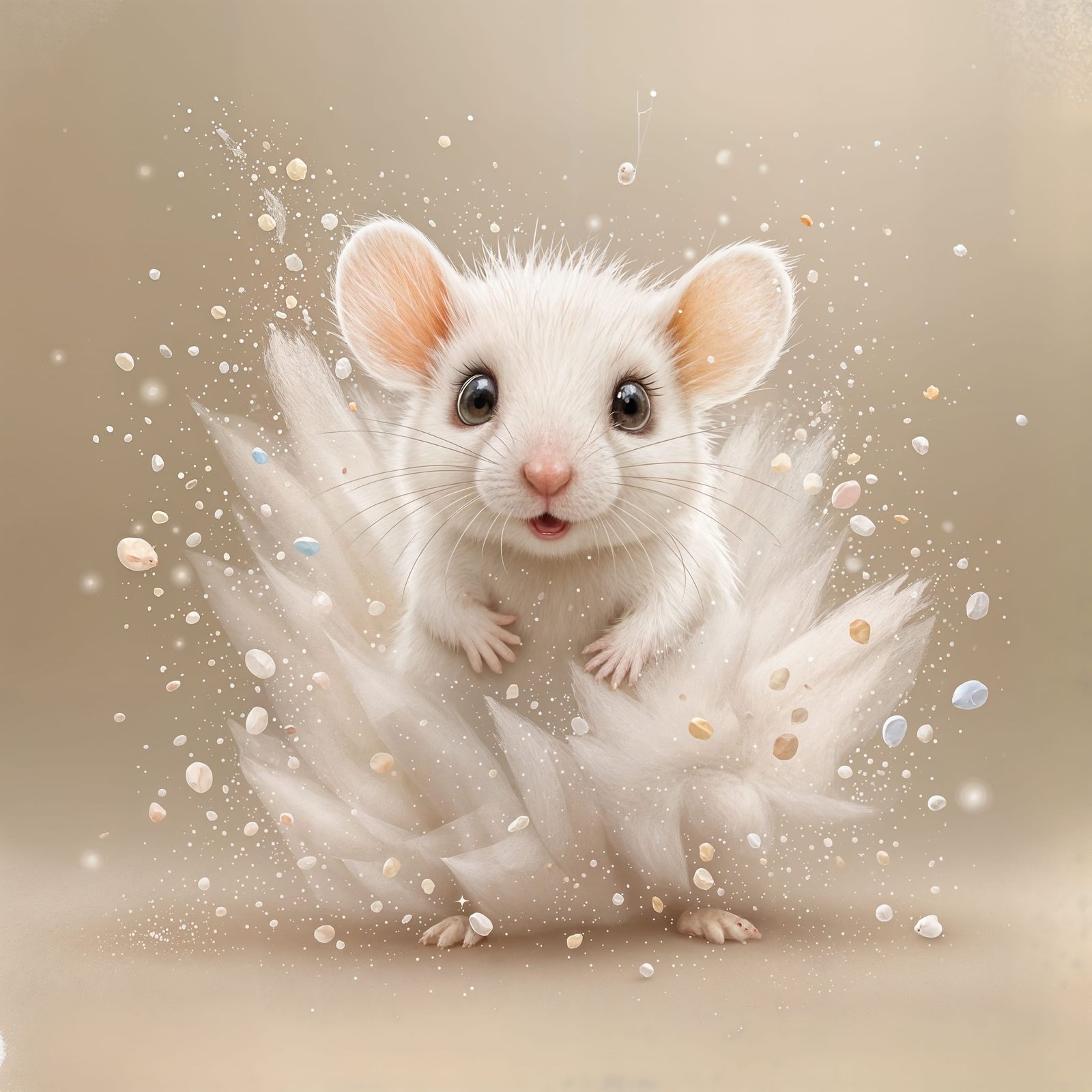 Whimsical Mouse Dissolves into Colorful Clouds in Painterly ...