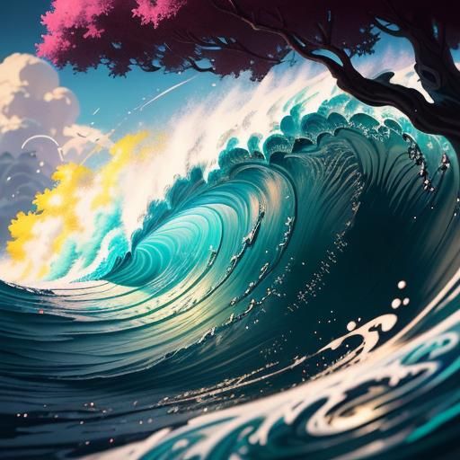 Colorful Polychromatic Graffiti Art in Anime Style