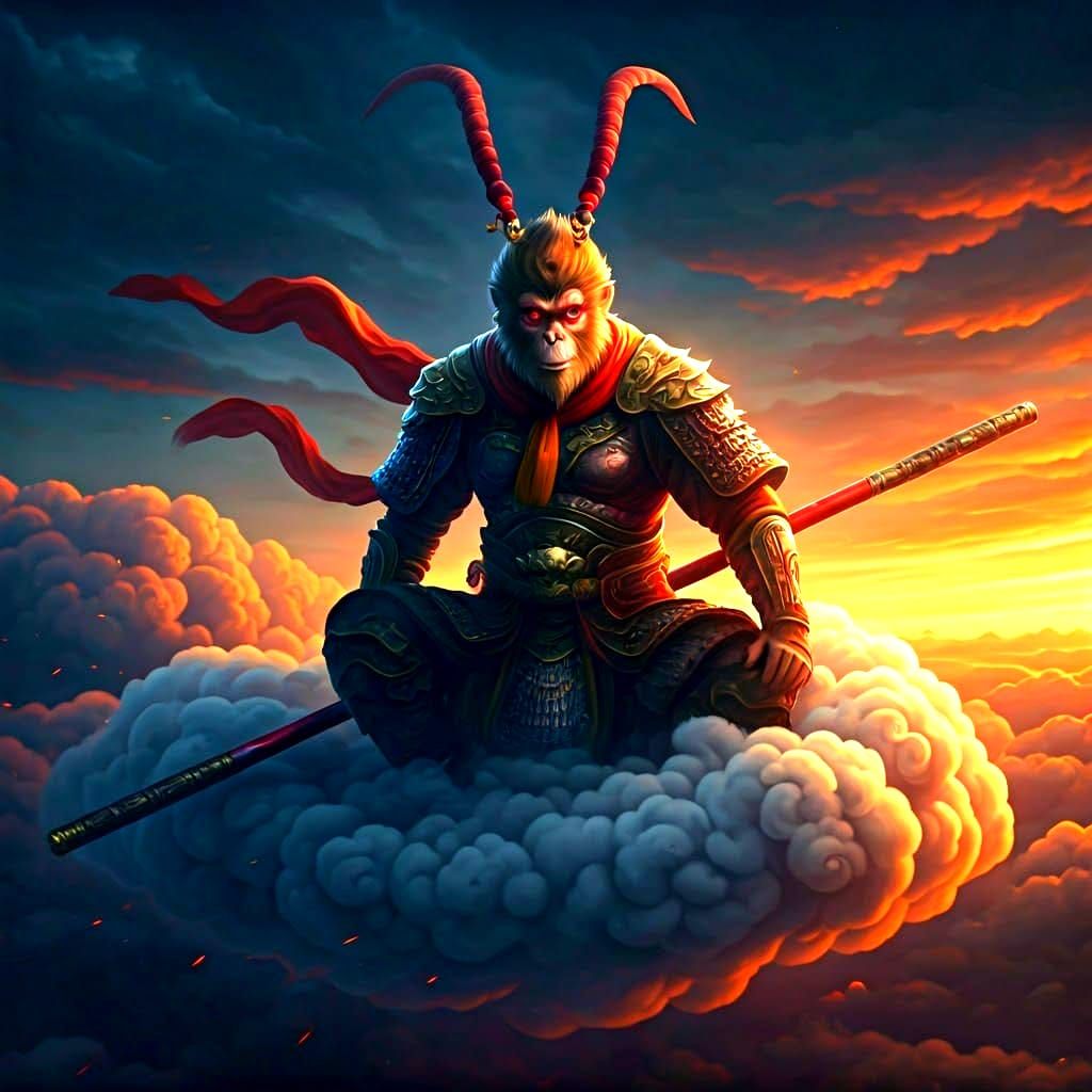 Sun Wukong Soaring Through the Sky