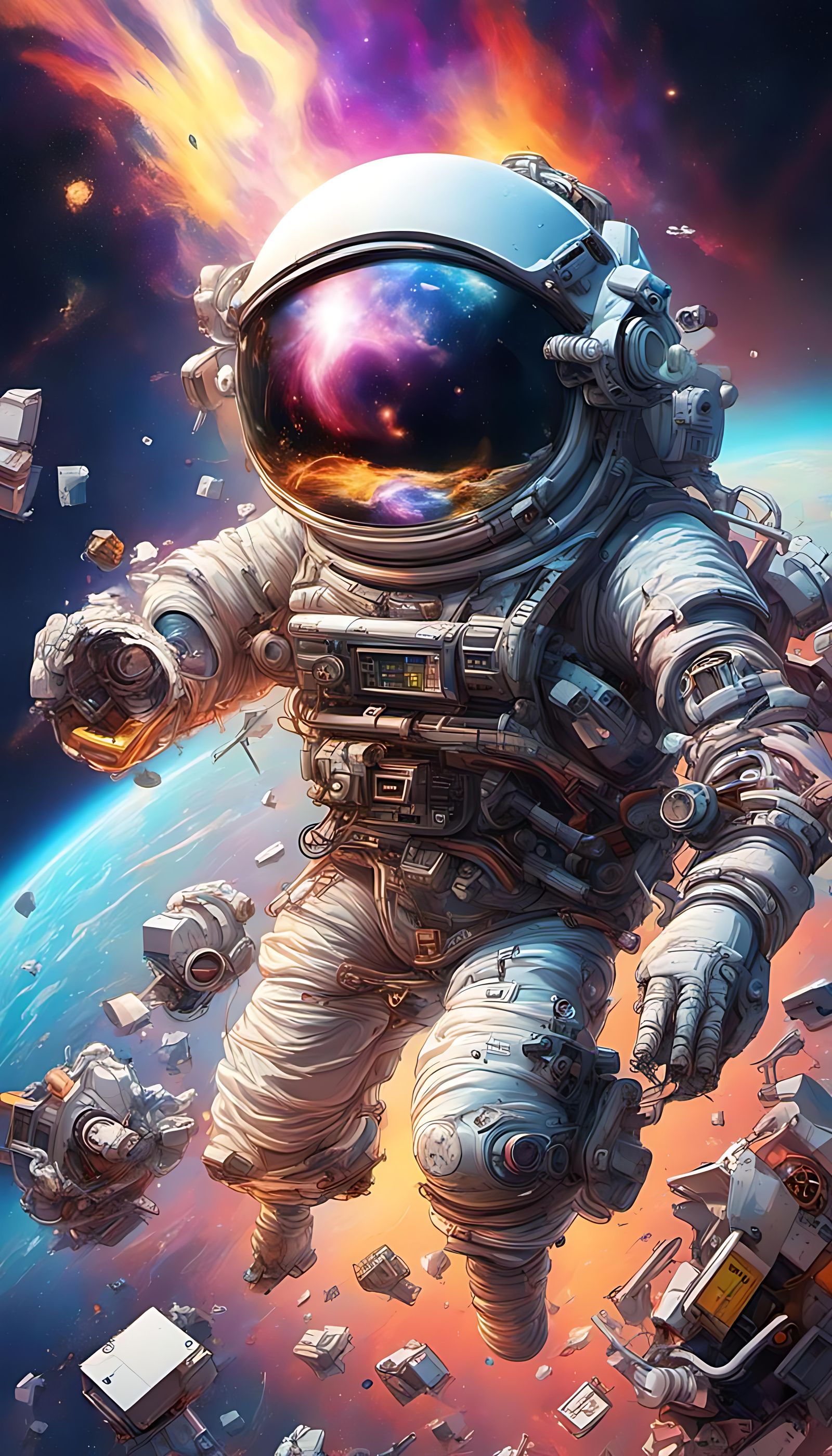 1980s Tech Junk Drifting in Space