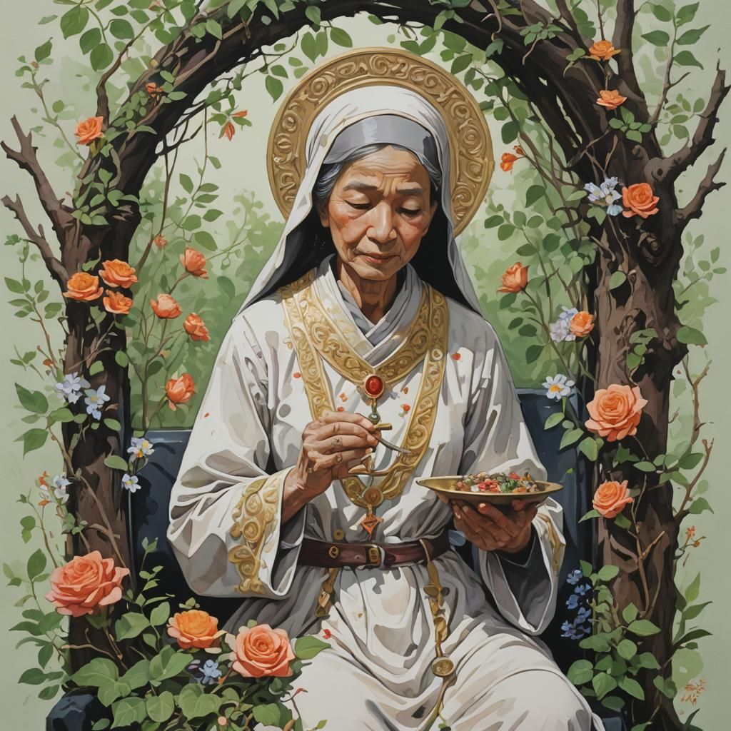 Detailed Gouache Painting: The Joy of Servitude