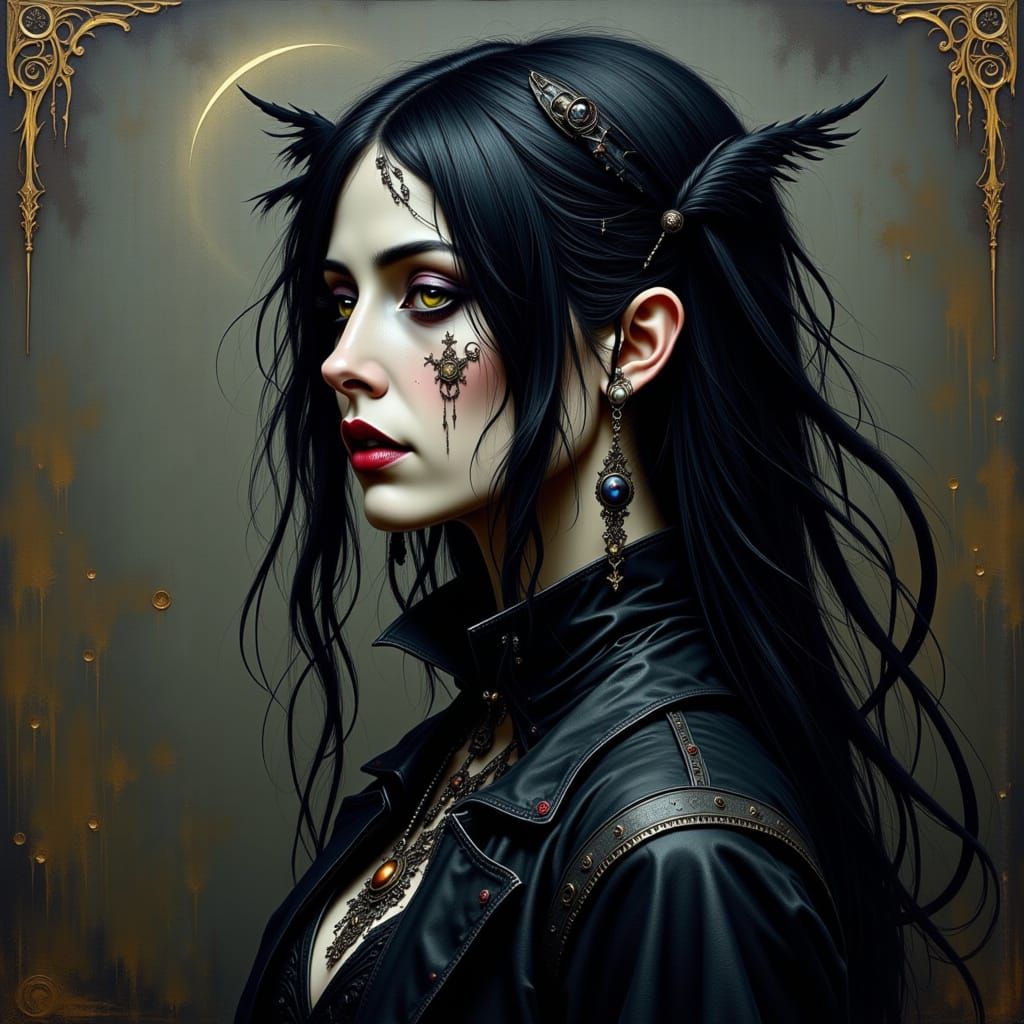 Dark Goth Beauty in Contemporary Style