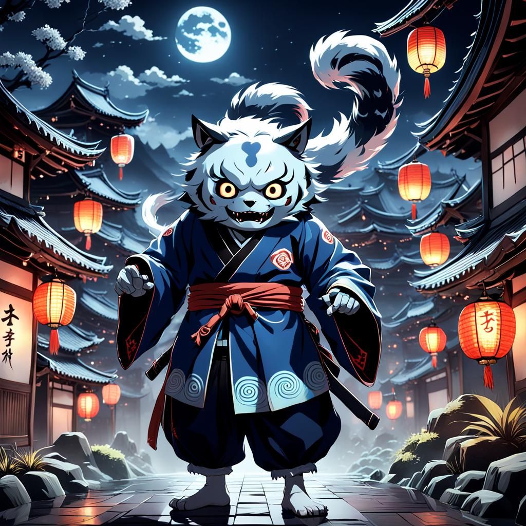 Detailed Yokai Wallpaper in 3D Anime Art