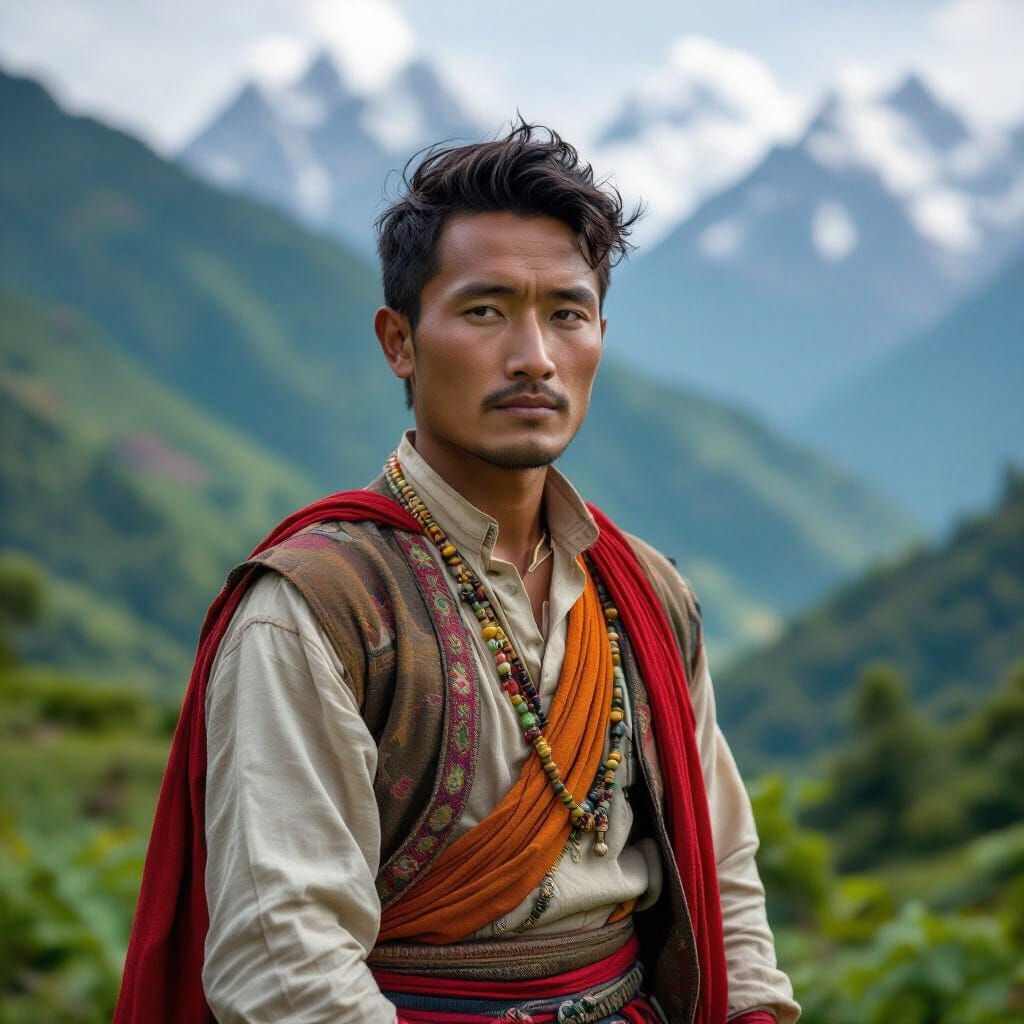 Bisu in the Himalayas: A Portrait in Vibrant Colors