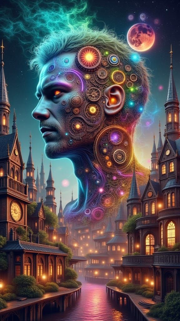 Steampunk Landscape Inspired by Surreal Visions