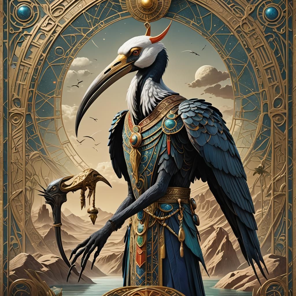 Thoth Tarot Card: Ibis-Headed God of Intuition