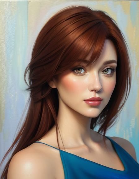 Impressionist Portrait of Woman in Impasto Style