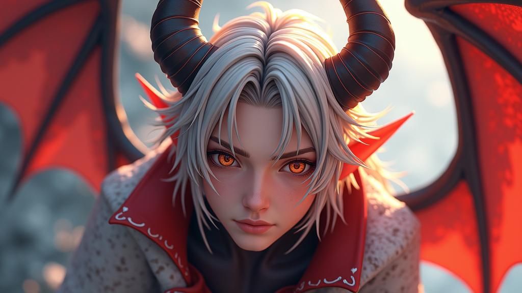 Platinum Devil Seeks Warmth: 3D Anime Art