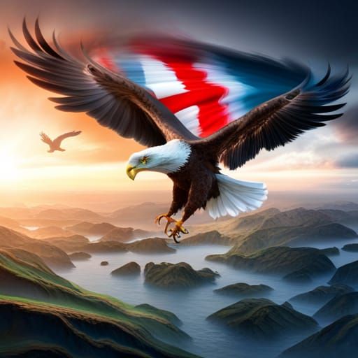 Flying Eagle with Flag of England