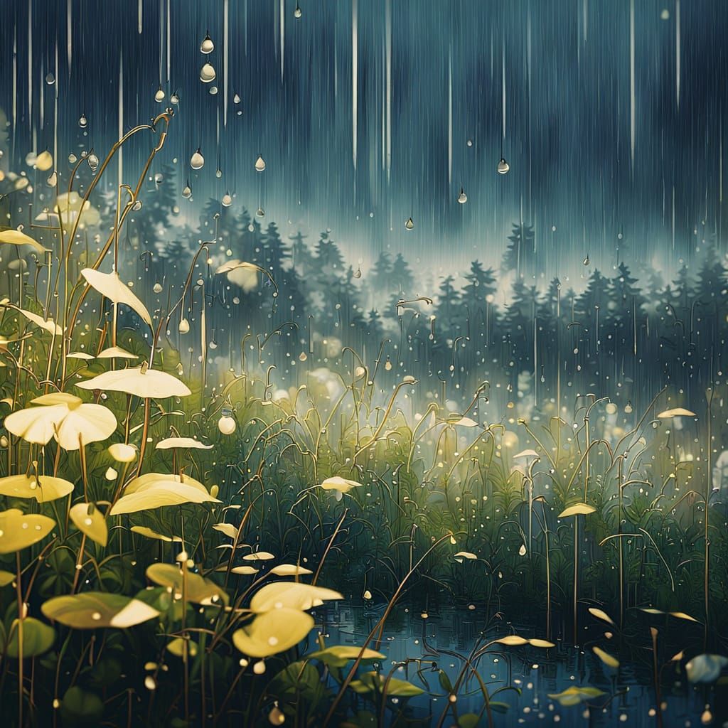 Makoto Shinkai-Inspired Rainy Day Scene