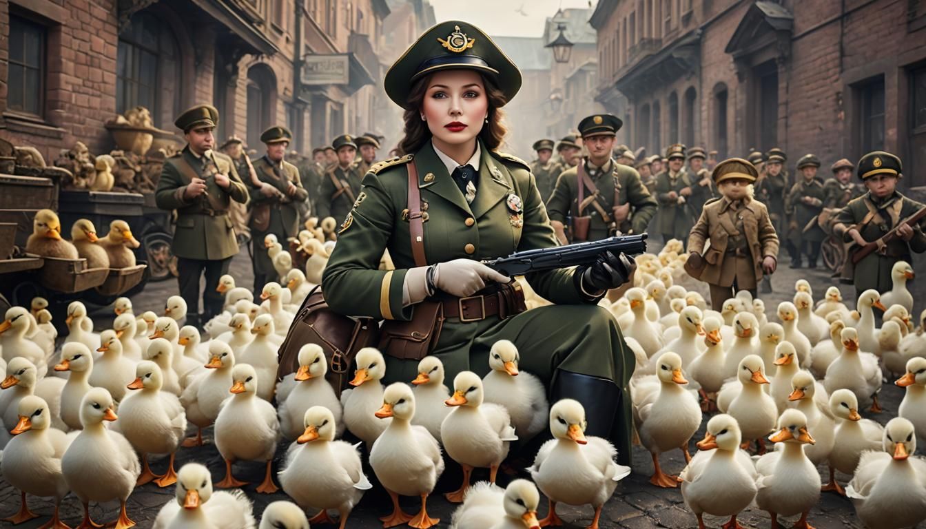 Military Ducks Portrait in Fine Art Style