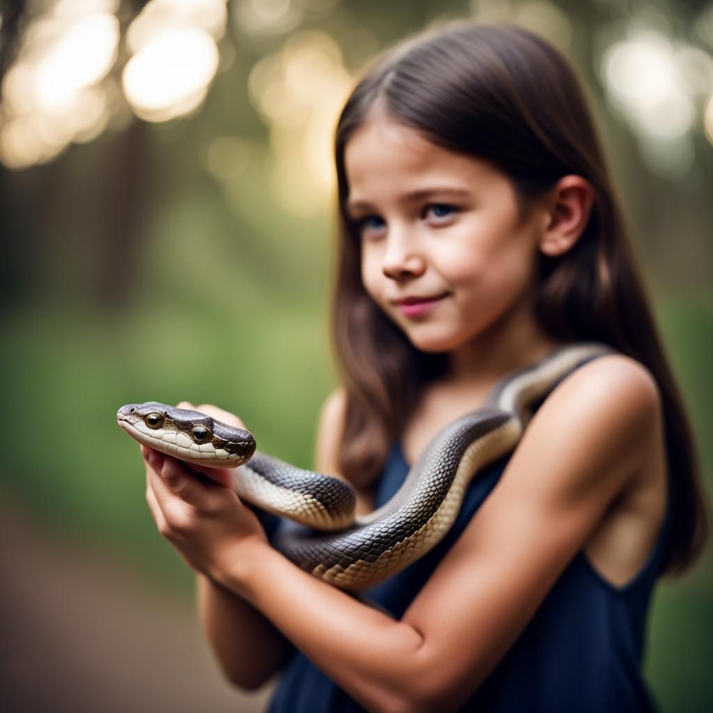 Girl with Pet Snake: Professional Photography