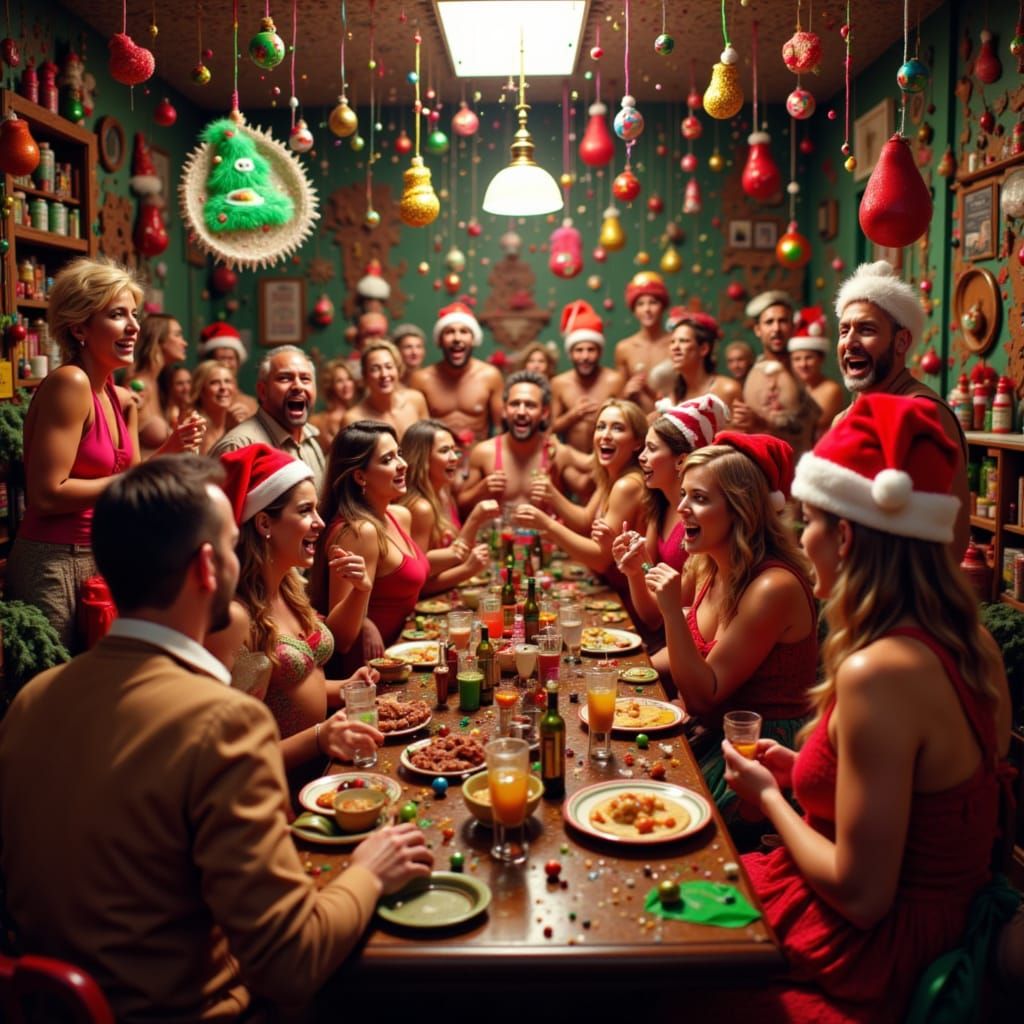 Comedic Office Christmas Party Chaos in John Hughes Style