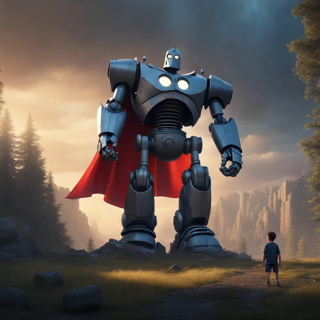 Iron Giant Robot as Epic Digital Painting