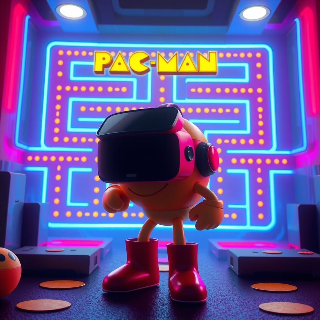 Pacman VR Game in Immersive Digital Style
