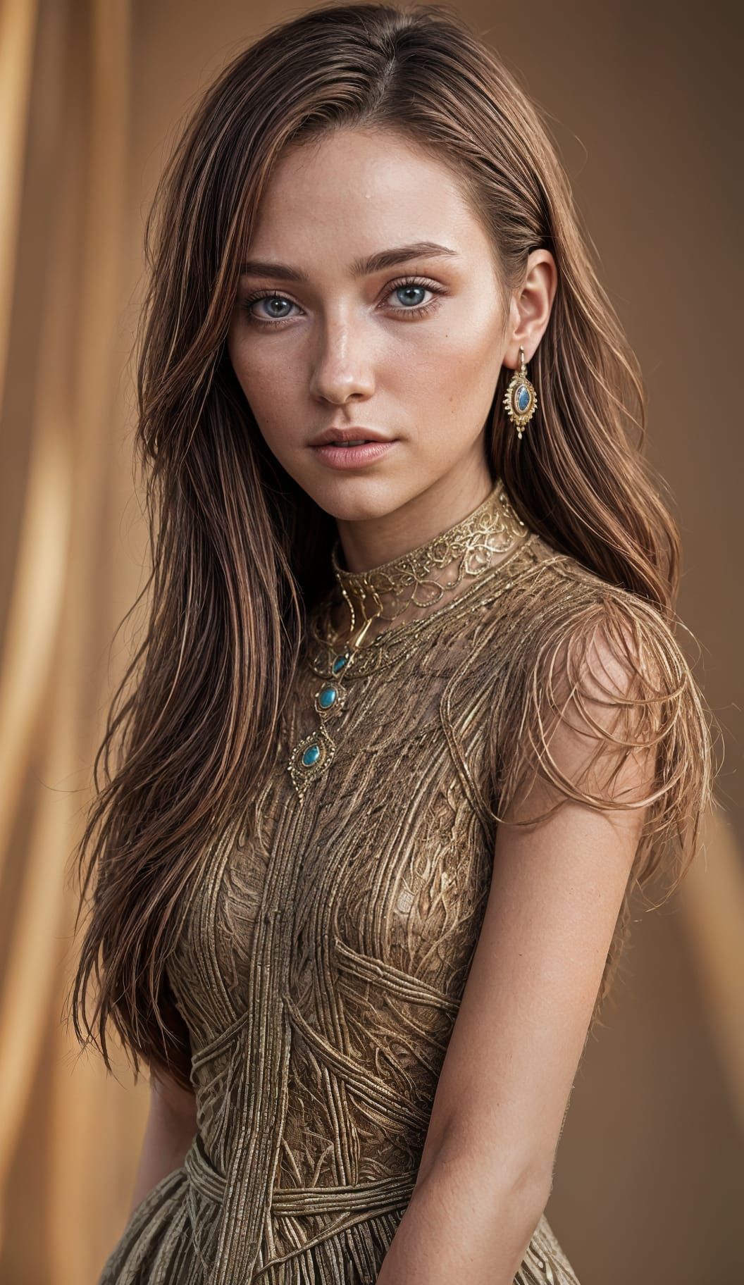 Realistic Female Fashion Model, Natural Beauty