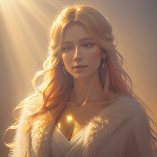 Radiant Figure in God Rays: Vibrant Oil Painting