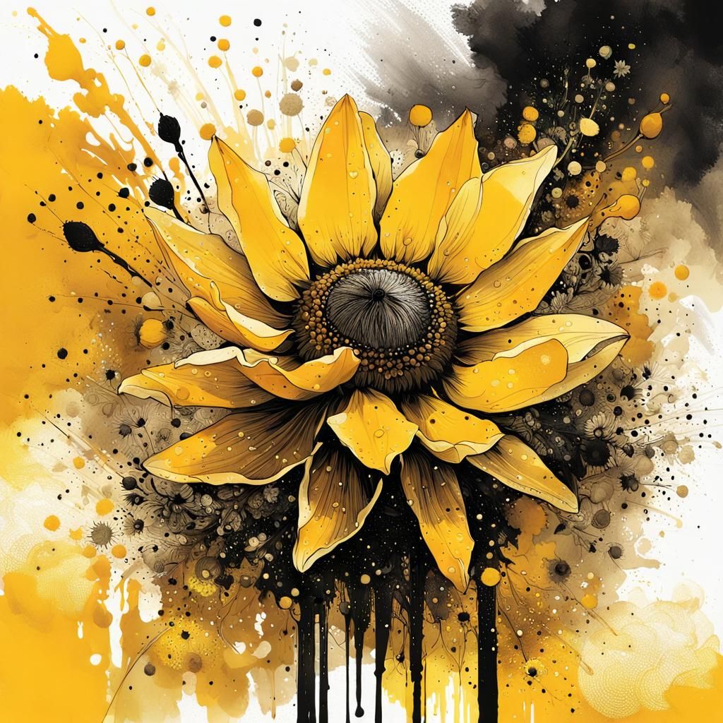 Eternal Immortal Yellow in Vibrant Pointillism