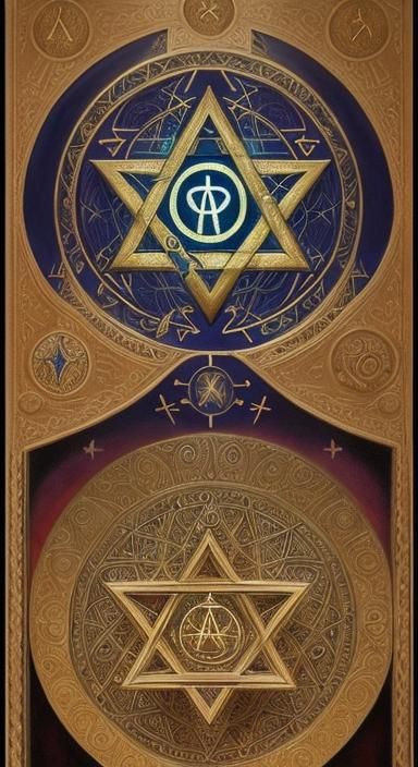 reference all occult and religious art occult symbols from art  sources Tetragrammaton, Adonai, El, Elohim, Shaddai, Tze...