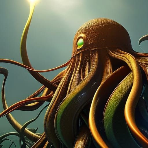 Hyperrealistic Alien with Velvet Skin and Tentacles