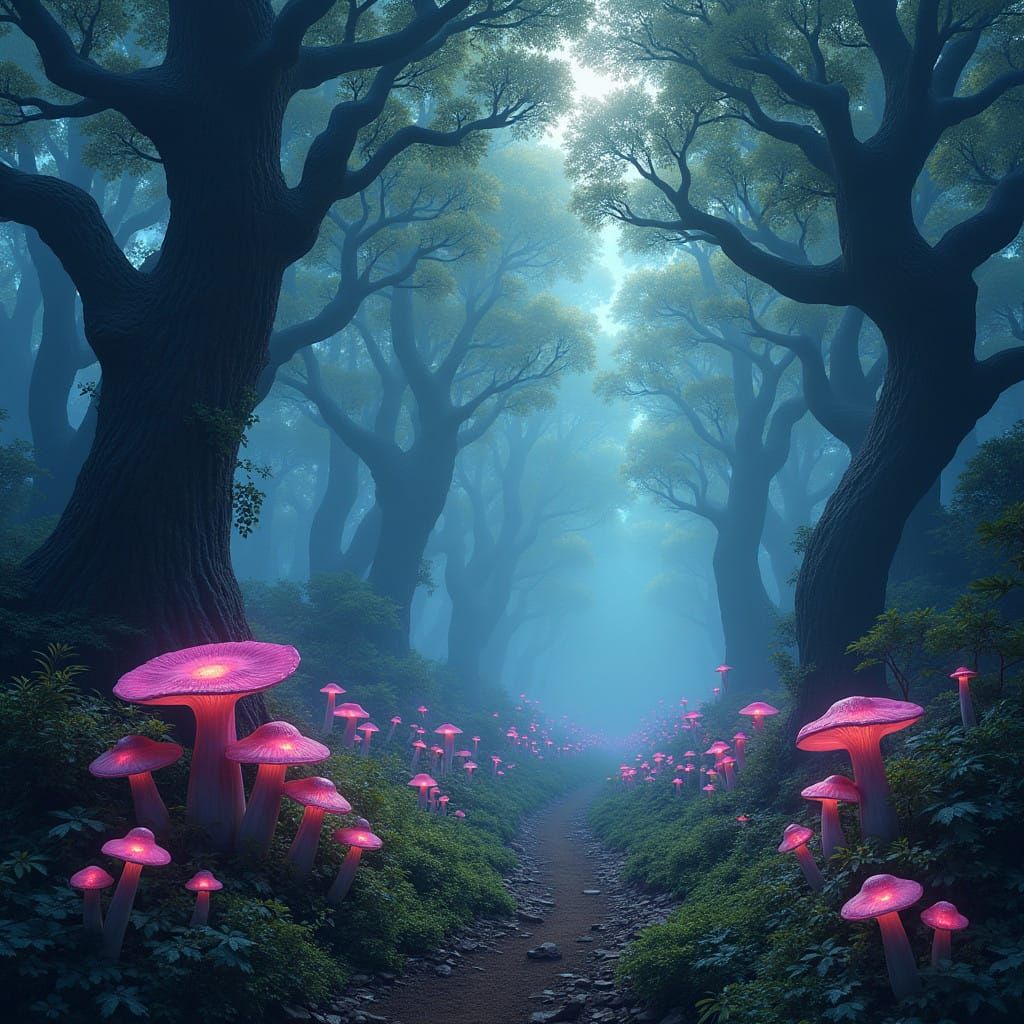 Mystical Forest Landscape in Photorealistic Style