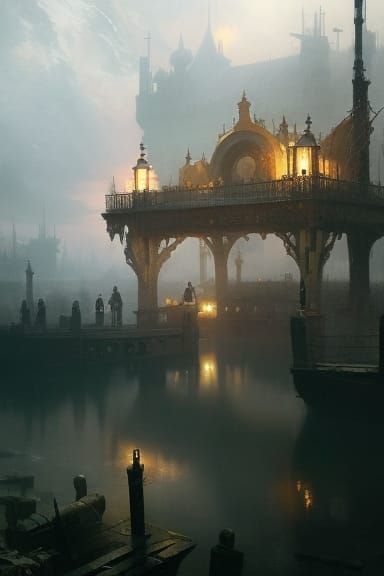 Marina with Sea Monster: Digital Mixed Media