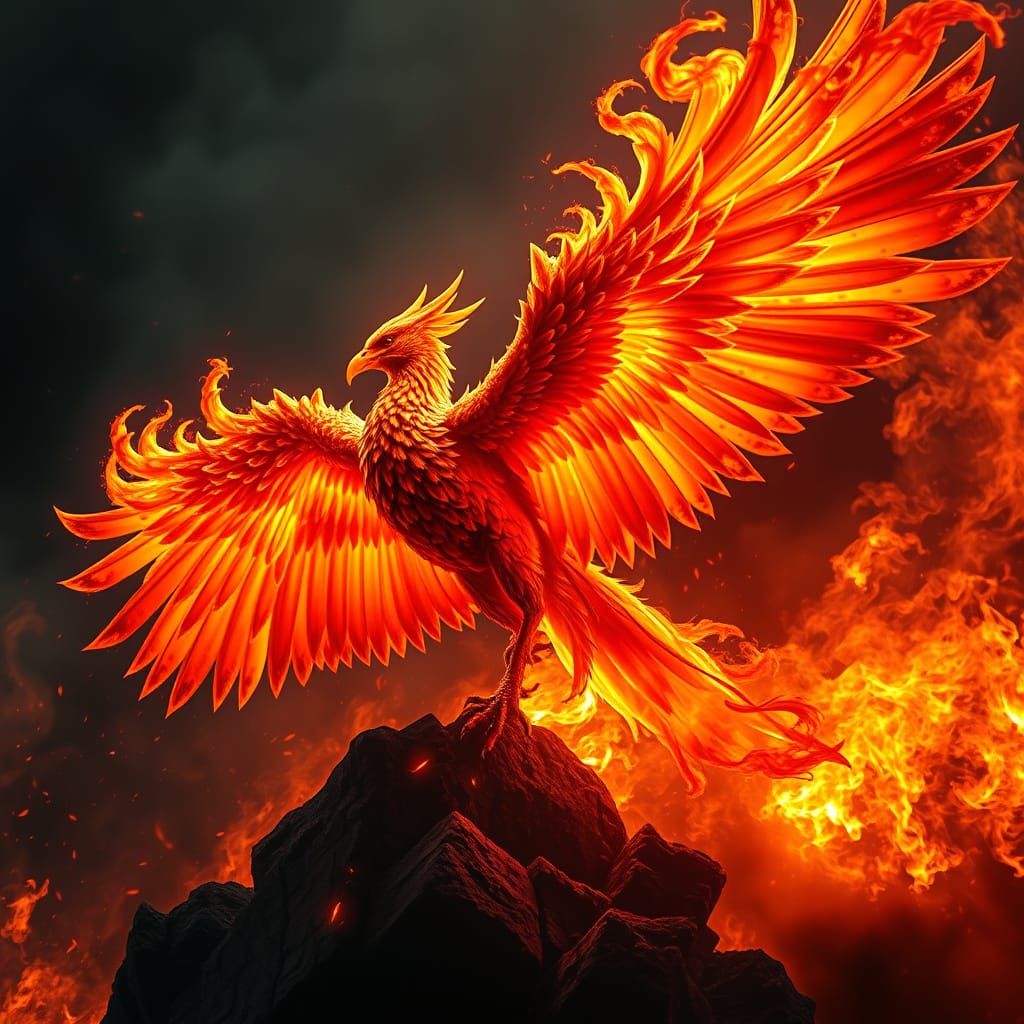 Majestic Phoenix Emerges from the Flames