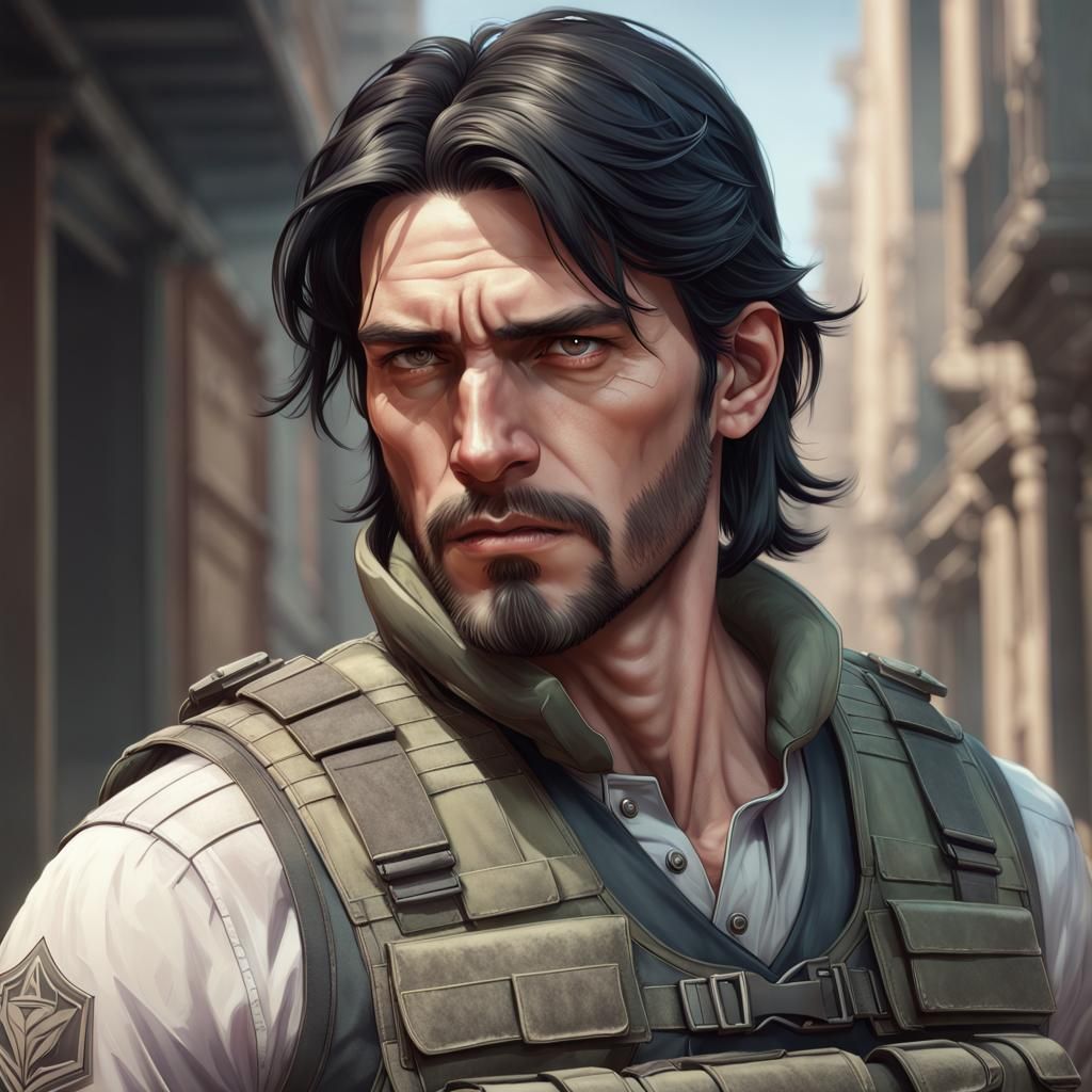 Militia Leader Portrait in Hyperdetailed Digital Art