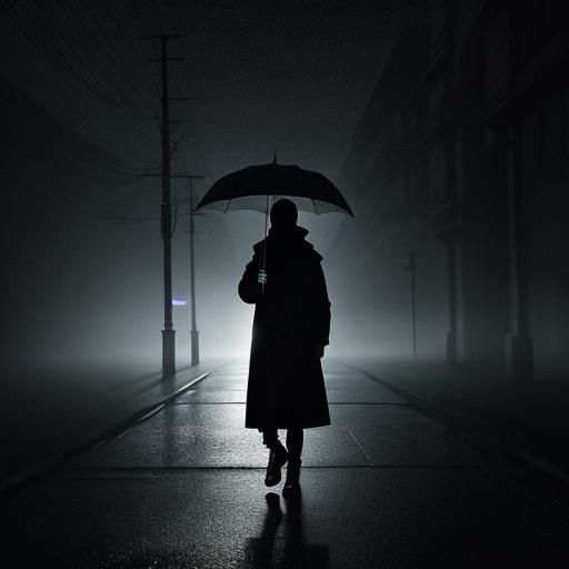 Mysterious Figure in Shadows: A Film Noir Still