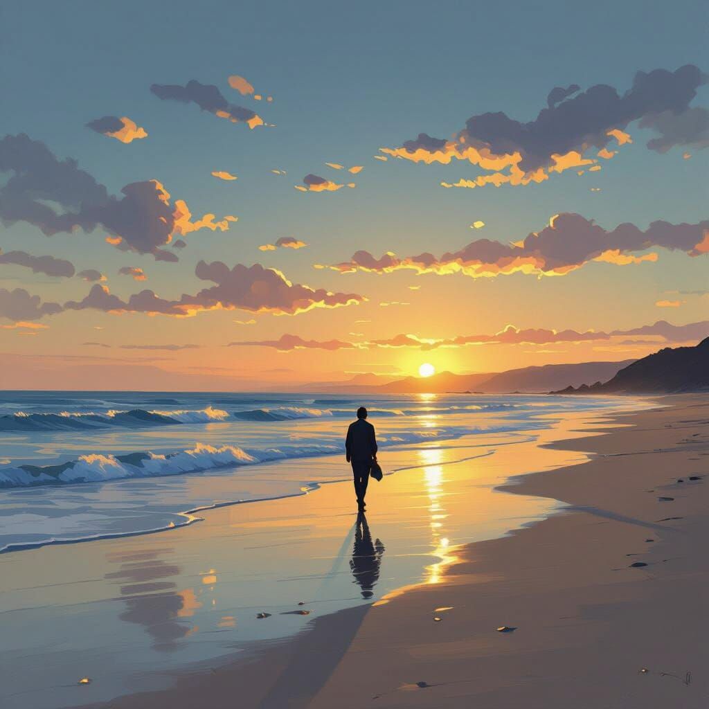 Warm summer night on a west coast beach