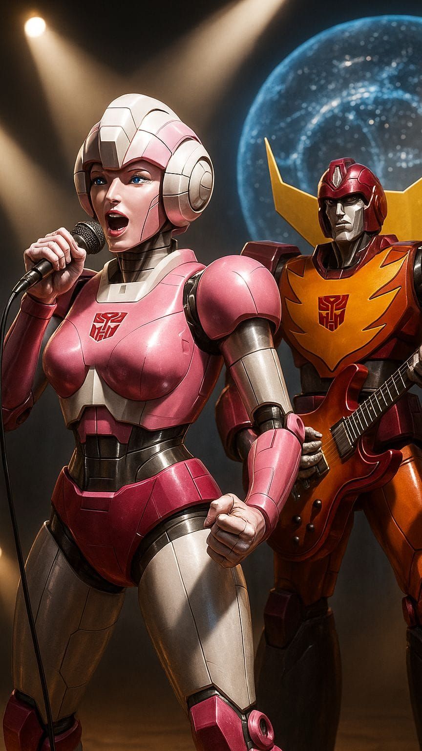 Arcee Sings Hard Rock with Hot Rod on Cybertron