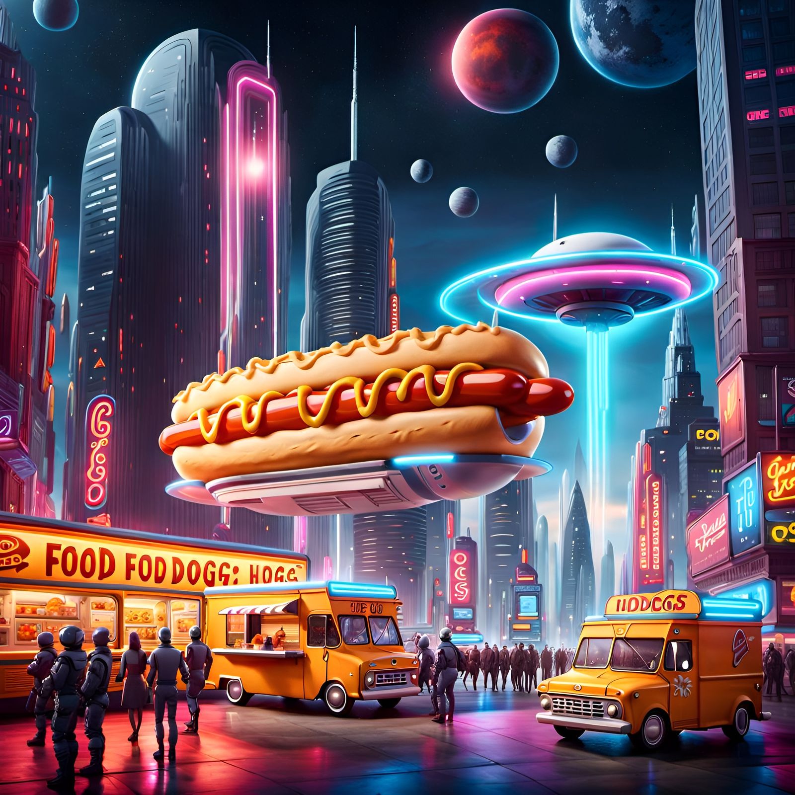 Cosmic Hotdog Food Truck in Space City