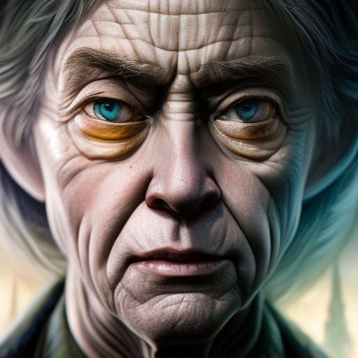 Yoda Portrait in Pop Art Style, Digital Rendering