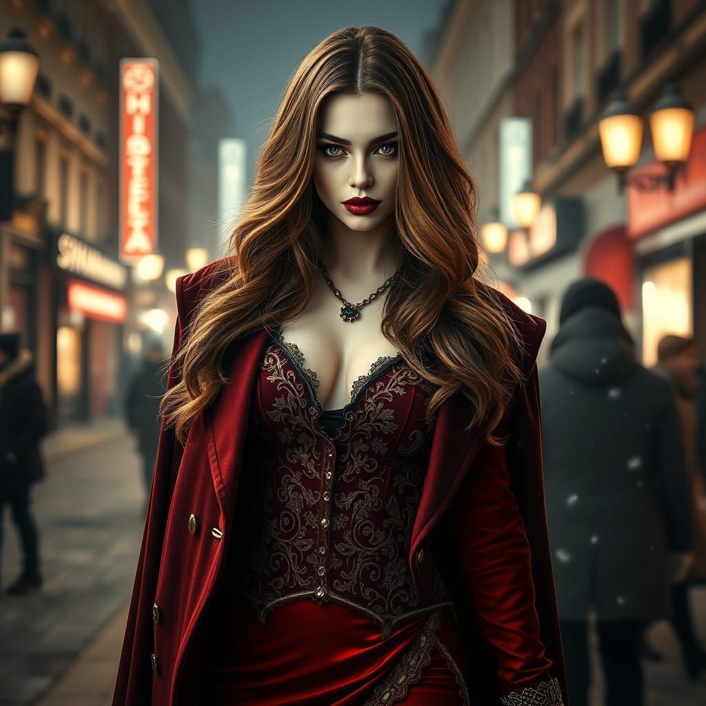 Mystical Slavic Vampire in Dark Fantasy Cinematic Style