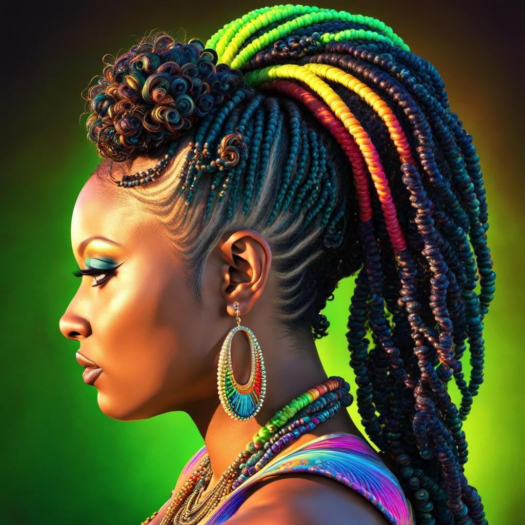 Psychedelic Punk Hairstyle in Radium Colors