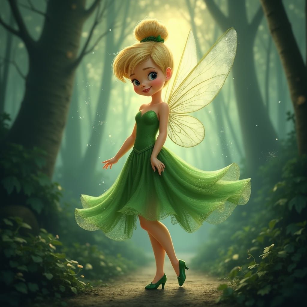 Whimsical Pixie in Emerald Forest