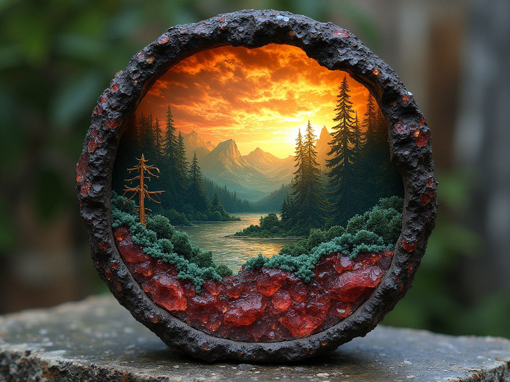 Bumblebee Jasper Landscape in Labradorite and Neoprene