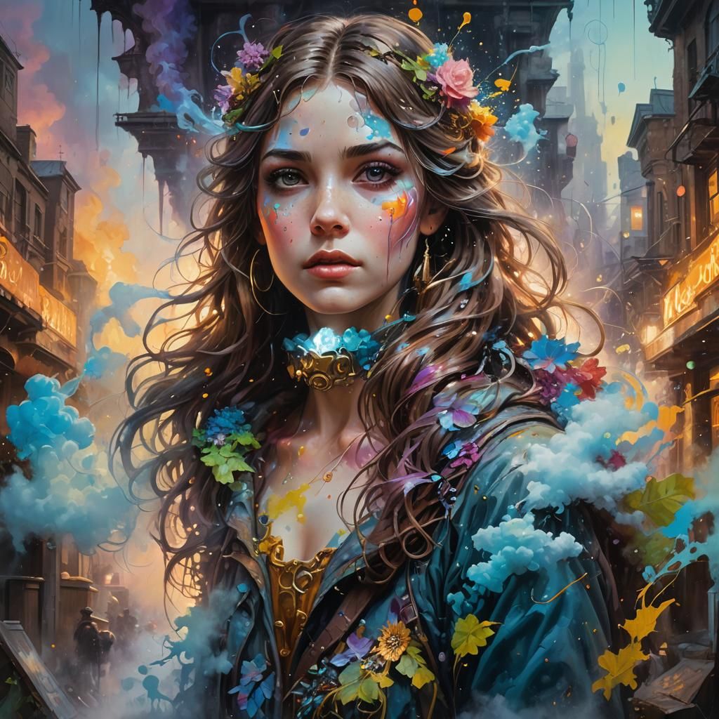 Ethereal Fantasy Portrait in Oil, Hyperdetailed