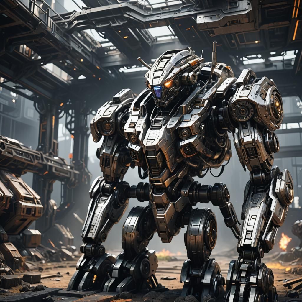 Detailed Sci-Fi Mech in Cinematic Style