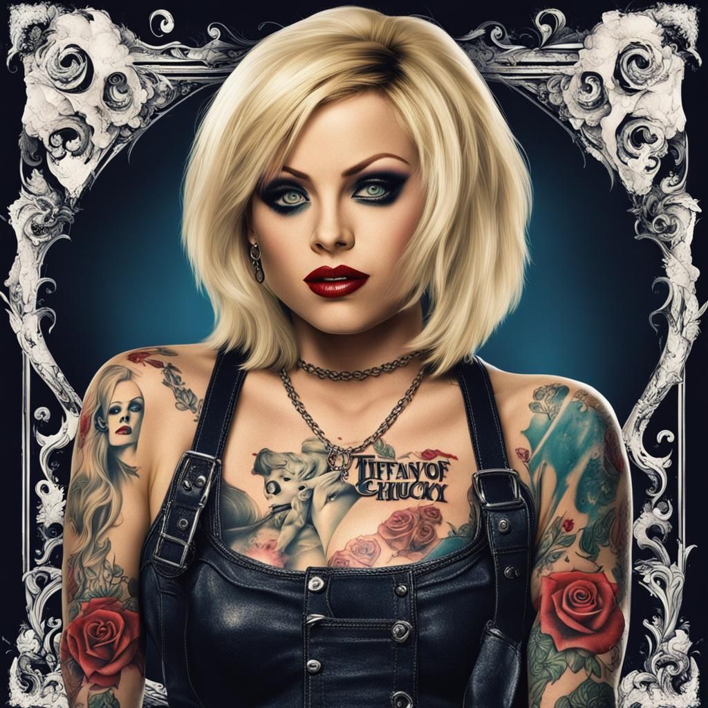 Blonde Woman with Tiffany Tattoo