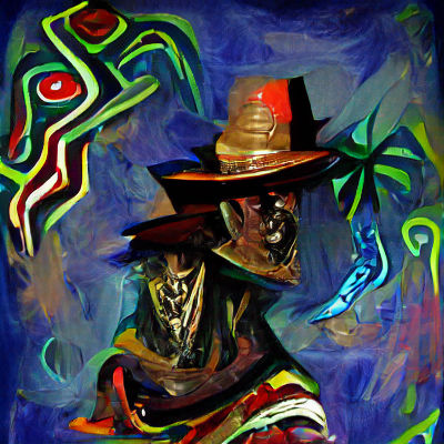 Cubist Witch Doctor with Fedora