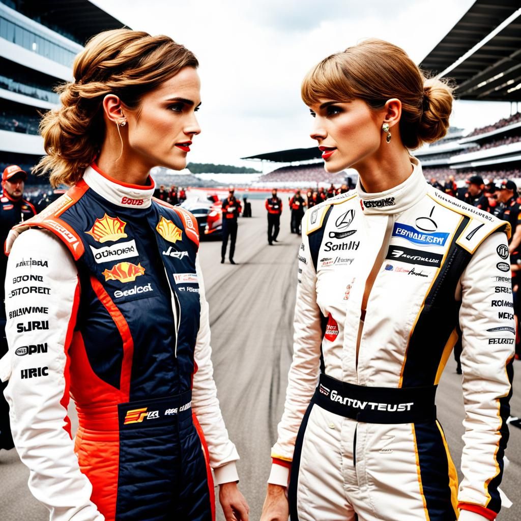 Emma Watson and Taylor Swift f1 racers