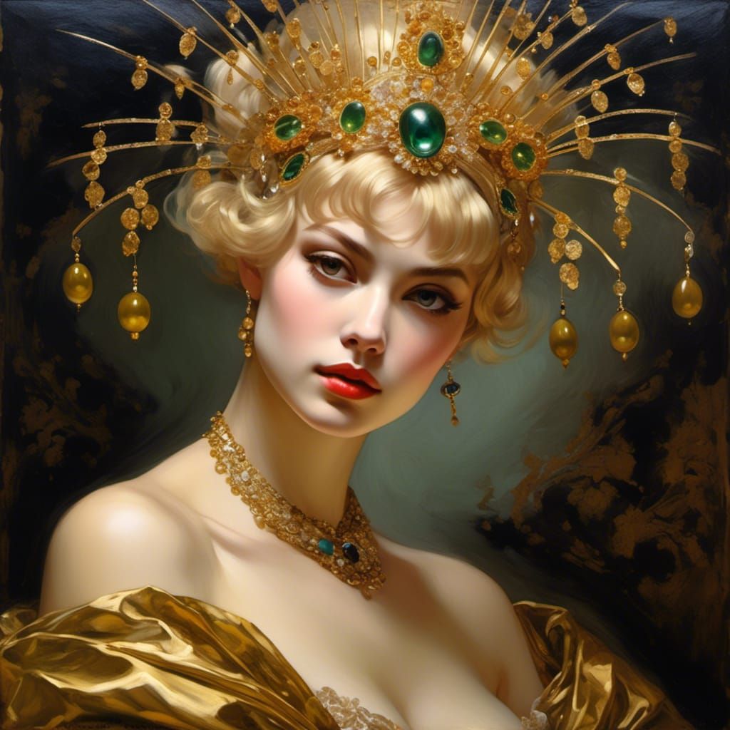 Elegant Venetian Woman with Carnival Masque