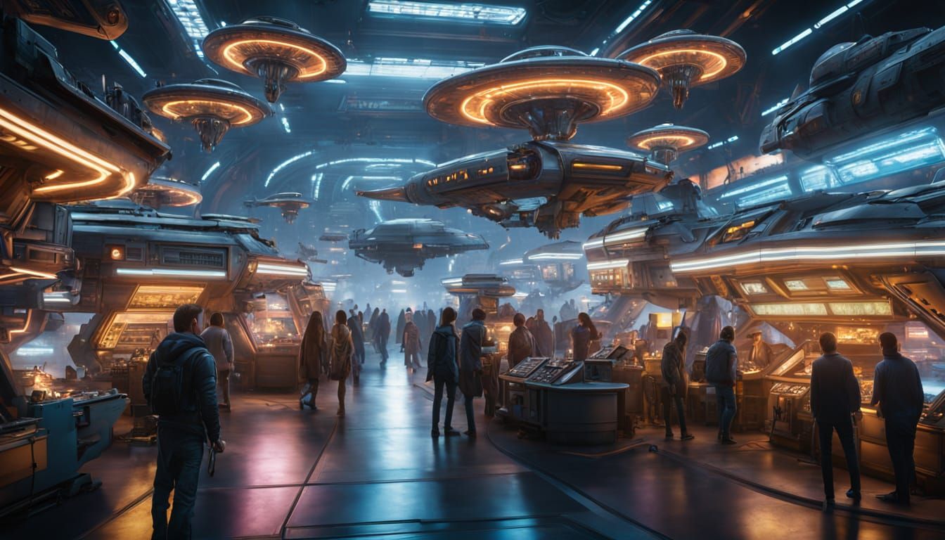 Alien Starship Market in Hyper-Realistic 3D