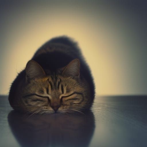 Sleeping Cat on Banana Moon, Photorealistic